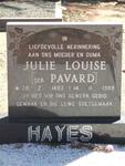 HAYES Julie Louise nee PAVARD 1893-1989