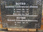 BOTES Andries Lodewicus 1959-2021 & Roenel Elizabeth 1965-