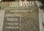ABRAHAMS Johanna Teresa 1947-2018
