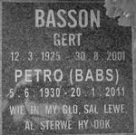 BASSON Gert 1925-2001 & Petro 1930-2011