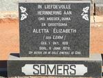 SOMERS Aletta Elizabeth nee LERM 1891-1978