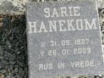 HANEKOM Sarie 1927-2009