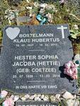 BOSTELMANN Klaus Hubertus 1937-2012 & Hester Sophia Jacoba COETZEE 1938-2014