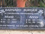 BARNARD Marie 1941-2003 :: BURGER Anna 1904-2004