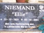 NIEMAND Ellie 1931-2003