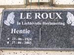 ROUX Hentie, le 1924-2003