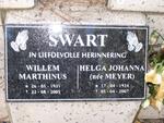 SWART Willem Marthinus 1931-2005 & Helga Johanna MEYER 1934-2007