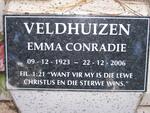 VELDHUIZEN Emma Conradie 1923-2006