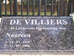 VILLIERS Naureen, de 1935-2006
