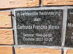 MARAIS Melvin Rudolf 1938-2000 & Gertruida Francina 1940-2021