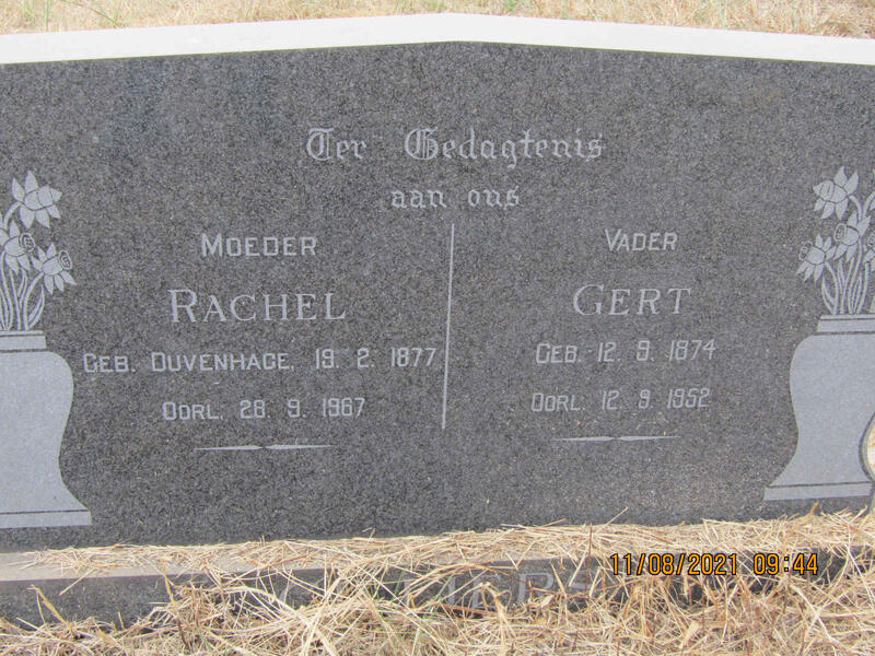CELLIERS Gert 1874-1952 & Rachel DUVENHAGE 1877-1967