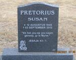 PRETORIUS Susan 1946-2012
