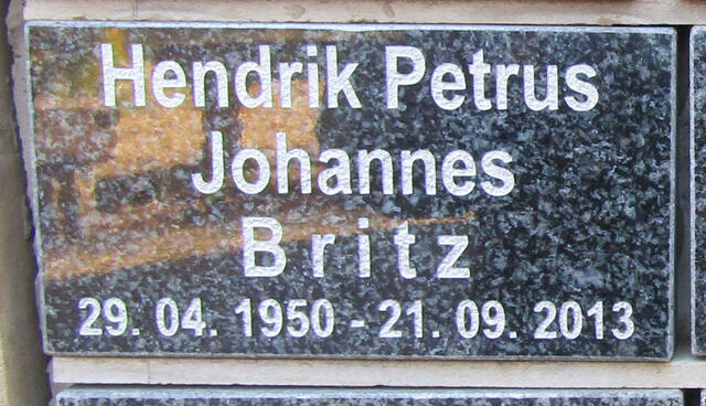 BRITZ Hendrik Petrus Johannes 1950-2013