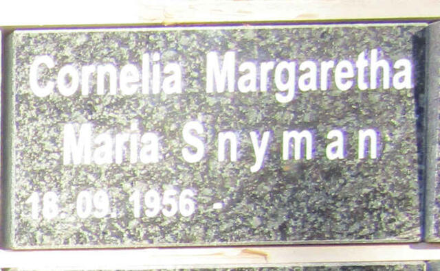 SNYMAN Cornelia Margaretha Maria 1956-