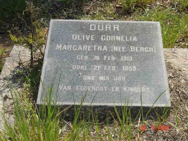 DURR Olive Cornelia Margaretha nee BERGH 1913-1959