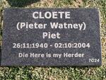 CLOETE Pieter Watney 1940-2004