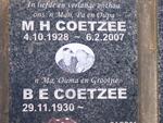 COETZEE M.H. 1928-2007 & B.E. 1930-.