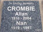 CROMBIE Allan 1916-2004 & Nan 1919-1997