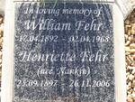 FEHR William 1892-1968 & Henriette NANKIN 1897-2006