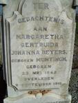 BEYERS Margaretha Gertruida MUNTINCH 1842-1916