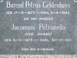 GELDENHUYS Barend Petrus 1877-1943 & Jacomina Petronella BRAND 1879-1971