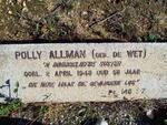 ALLMANN Polly nee DE WET -1948