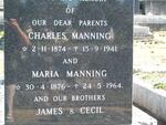 MANNING Charles 1874-1941 & Maria 1876-1964 :: MANNING James :: MANNING Cecil