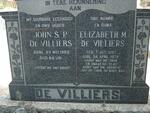 VILLIERS John S.P., de -1955 & Elizabeth M. 1897-1976