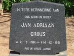 CROUS Jan Adriaan 1961-1981