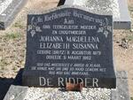 RIDDER Johanna Magdalena Elizabeth Susanna, de  nee BRITZ 1879-1962