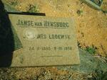RENSBURG Johannes Lodewyk, Janse van 1899-1958