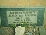 RENSBURG Jacomina Magrieta, Jansen van 1877-1943