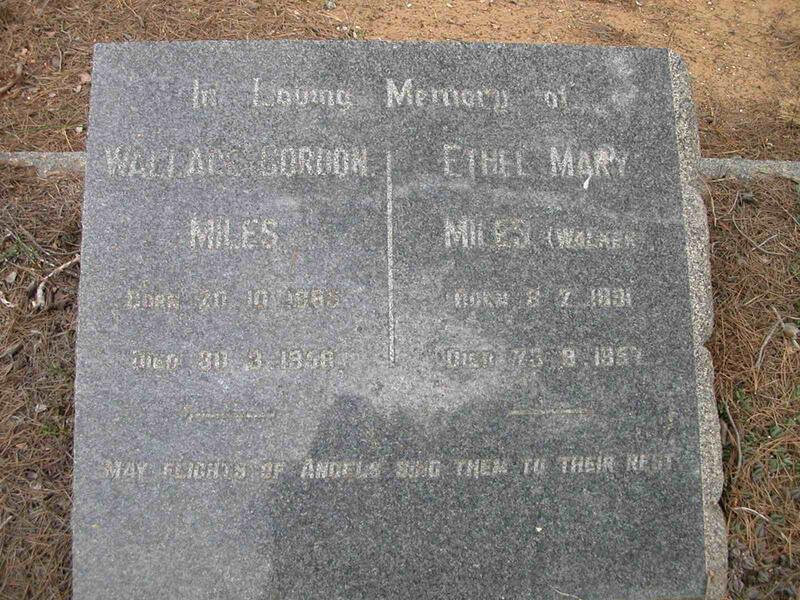 MILES Wallace Gordon 1885-1958 & Ethel Mary WALKER 1891-1957