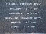 HEYNS Christian Fredeick 1909-1967 & Magdalena Elizabeth 1916-1990