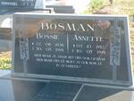 BOSMAN Bossie 1936-1998 & Annette 1942-1998