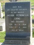 LAING Jacoba Petronella nee GAGIANO 1914-1960