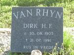 RHYN Dirk H.F., van 1905-1991