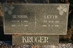 KRUGER Hendrik 1905-1985 & Lettie 1908-1998