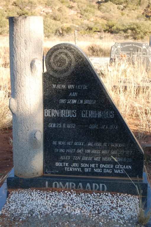 LOMBAARD Bernardus Gerhardus 1952-1973