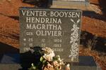 VENTER-BOOYSEN Hendrina Magritha nee OLIVIER 1904-1993