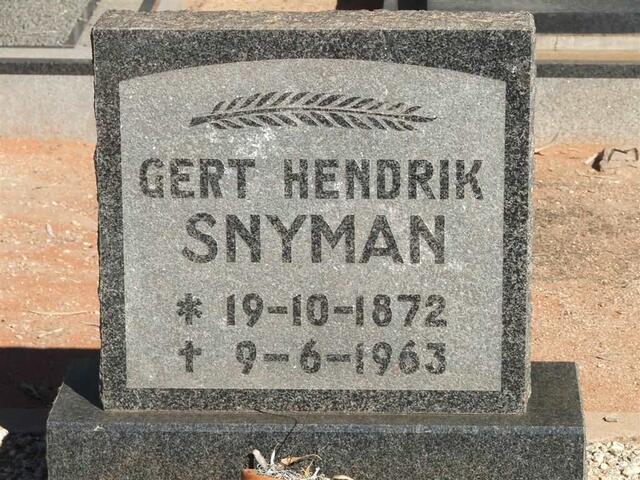 SNYMAN Gert Hendrik 1872-1963