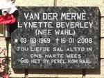 MERWE Lynette Beverley, van der nee Wahl 1969-2008