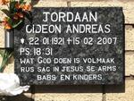 JORDAAN Gideon Andreas 1921-2007