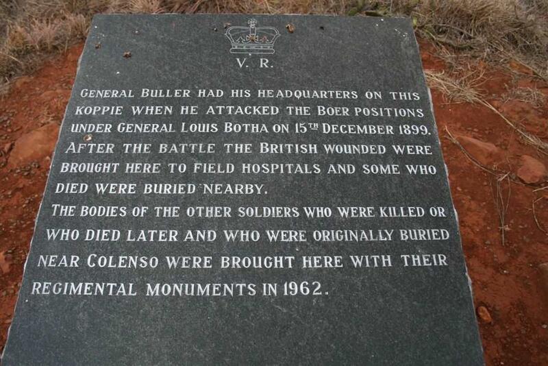 Memorial for General BULLER and his regiment who were killed 1899