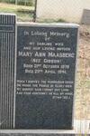 MAASBERG Mary Ann nee GIBSON 1878-1941
