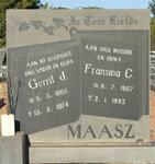 MAASZ Gerrit J. 1905-1974 & Francina C. 1907-1993