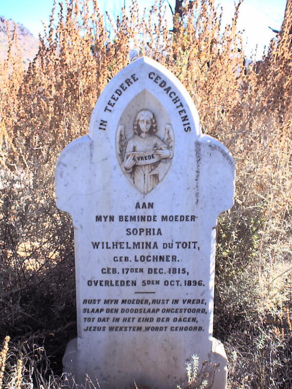 TOIT Sophia Wilhelmina, du nee LOCHNER 1815-1896
