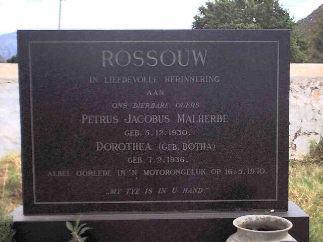 ROSSOUW Petrus Jacobus Malherbe 1930-1970 &  Dorothea BOTHA 1936-1970