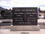 RENSBURG Johan Frederik, Janse van 1904-1982 & Cornelia Hermina 1909-1989