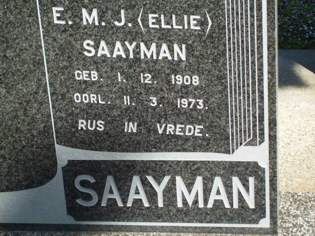 SAAYMAN E.M.J. 1908-1973